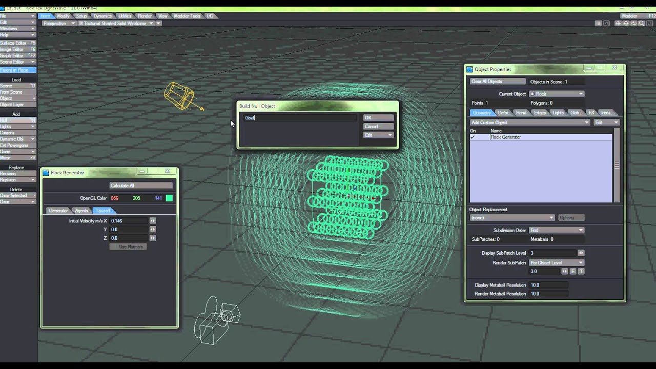 Flocking setup in LightWave 11 - YouTube