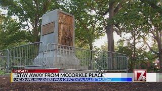 UNC chancellor urges students, staff to avoid McCorkle Place