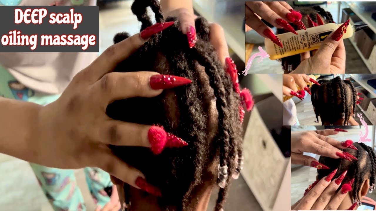 {ASMR} 4C Hair oiling & Fast deep scalp massage (whispered- upcoming giveaway🎙)