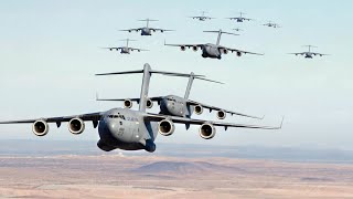 How Crazy Amount of Giant US C17s Invade the Sky During Show of Force