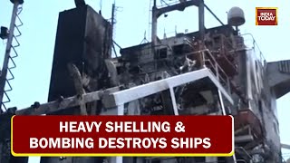 Heavy Shelling & Bombing Destroys Ships In Azov Sea Port | Geeta Mohan Share Ground Report screenshot 1