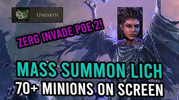 Bone Construct Spectre Summoner Lich | Zerg Invasion 70+ Minion Chaos! | Kalltorak Path of Exile 2