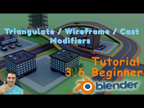 [AR] Blender 3.6 beginner - Triangulate / Wireframe / Cast Modifiers
