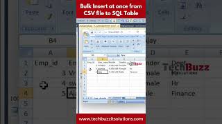 Bulk Insert at once from CSV file to SQL Table