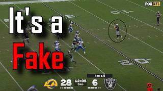 The Las Vegas Raiders run a successful Fake Punt Vs the Los Angeles Rams