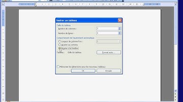 Créer un tableau dans Microsoft Word 2003