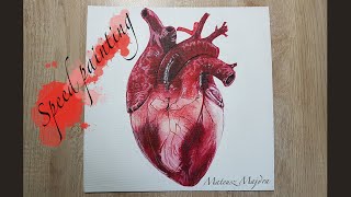 heart realistic painting speed