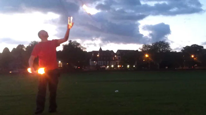 Staff juggling - first time on fire