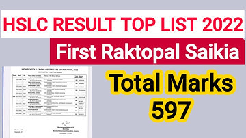 HSLC RESULT TOP 10 STUDENTS LIST 2022