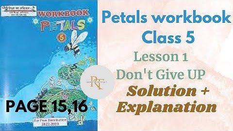 Petals workbook class 5 lesson 1 Don