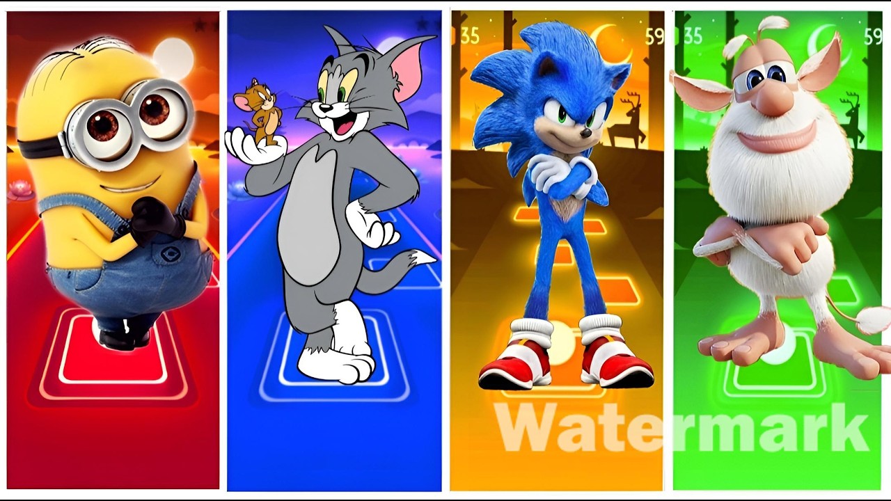 Tiles hop Minions Tom and Jerry Sonic Booba EDM RUSH Songs (Cover)#coffindance  #sonic #minions