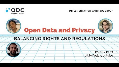 Implementation Working Group call | Open Data and Privacy (July 2023) in English