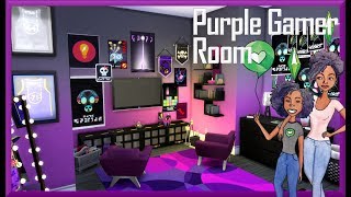 PURPLE GAMER ROOM | The Sims 4 | Room Build