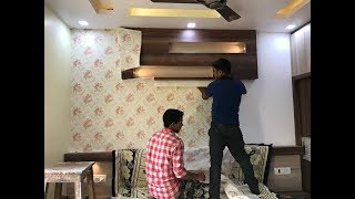 How to pasting Wallpaper in wall ? WallPaper Design for Bedroom 2019