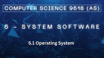 5.1 - Operating System - Computer Science 9618 (AS Level)