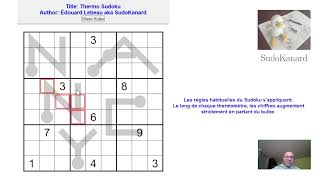 Thermo Sudoku, par SudoKanard (Tournoi découverte de Nancy 2023, problème 7)