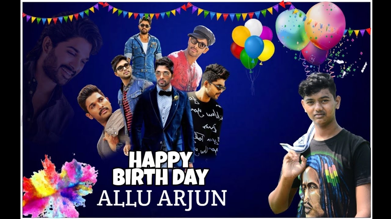 ALLU ARJUN birthday background photo editing in telugu - YouTube