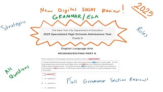 2025 DIGITAL SHSAT Full Grammar Section (Revising/Editing form A) NEW FORMAT! Profile