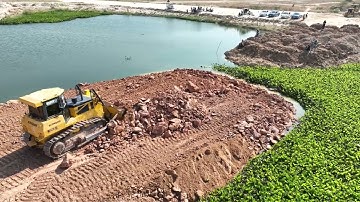 Fantastic on Final Project Complete 100% Bulldozer SHANTUI Bulldozer New Road with Dongfeng Truck,
