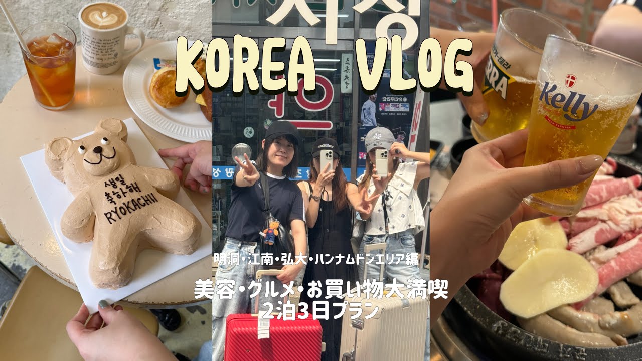 韓国旅行二泊三日VLOG■おすすめ美容クリニック、注目グルメ、最新ファッションスポット総まとめ【明洞・江南・ハンナムドン】