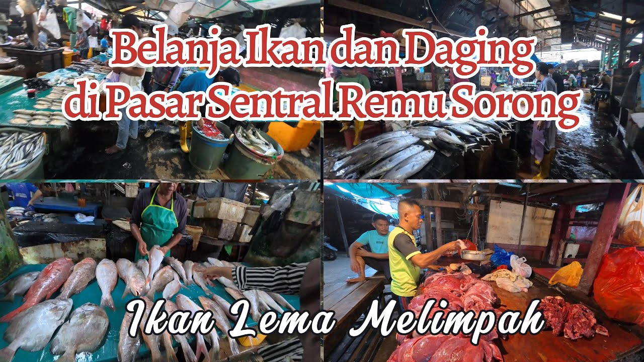 Belanja Ikan dan Daging di Pasar Sentral Remu Sorong. Ikan Lema Melimpah 