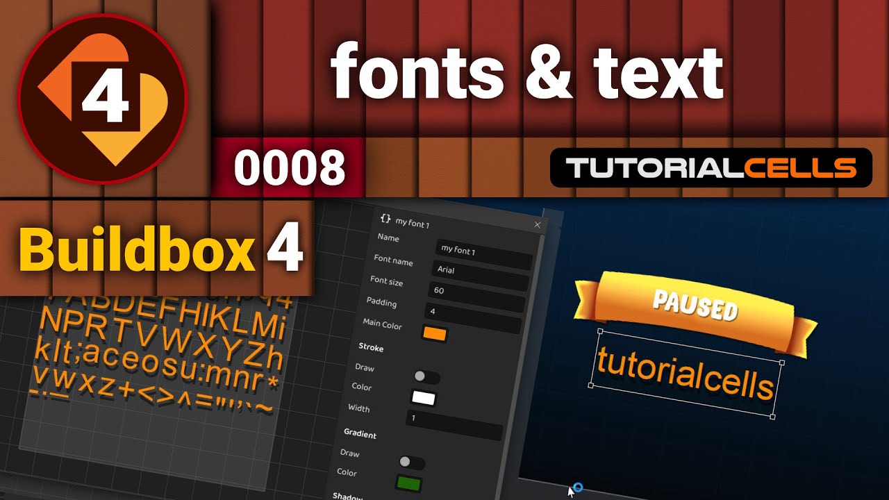 0008. text labels & font editor in buildbox 4 - YouTube