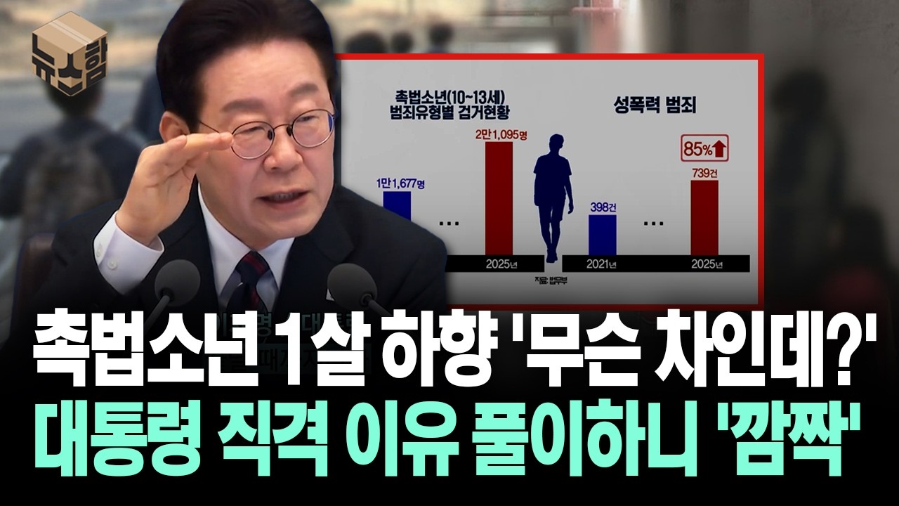 [뉴스'함] 촉법소년 1살 하향 '무슨 차인데?'... 대통령 직격 이유 풀이하니 '깜짝'