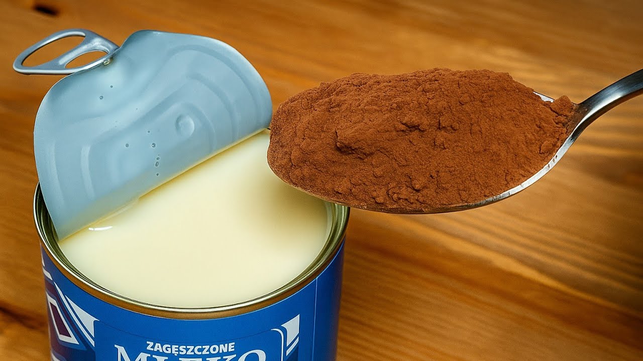 Десерт без выпечки с сгущенным молоком, какао и печеньем-Just 3 ингредиенты!