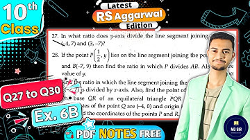 Exercise 6B Q27 to Q30 | Rs Aggarwal Class 10 | Coordinate Geometry | CBSE 2023 - 24 | MD Sir