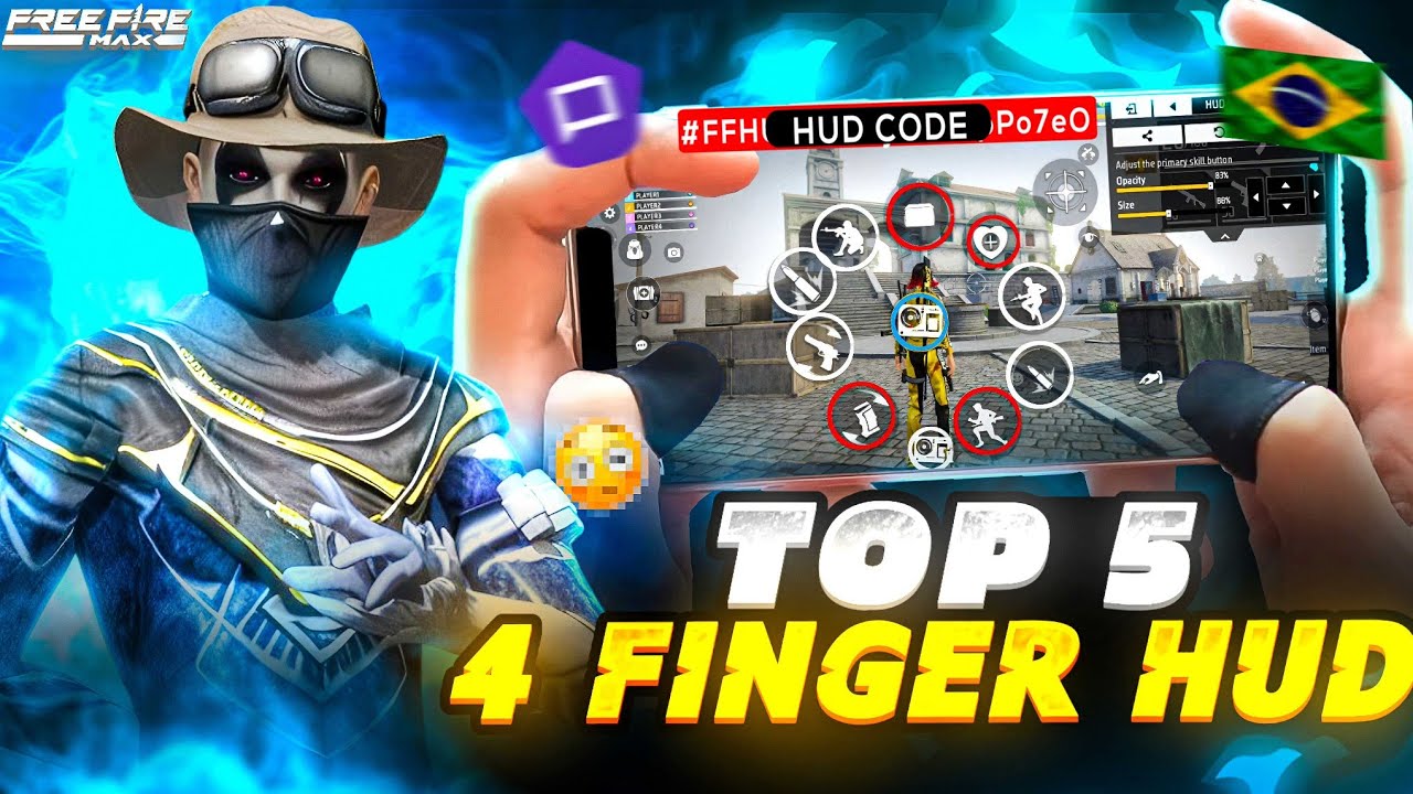 2026 😱 Top 5 Best 4 Finger Custom Hud Free Fire 🔥 {MOVMENT+HEADSHOT} 4 Finger Custom Hud Free Fire 🔥