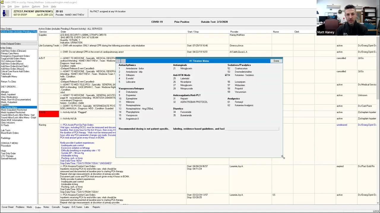 17 orders tab iv titration menu icu drips youtube