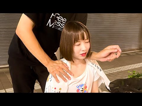 ASMR 気持ちいい〜頭痛と肩こりでマッサージ大好きな女性にシュウの肩もみマッサージで癒す！