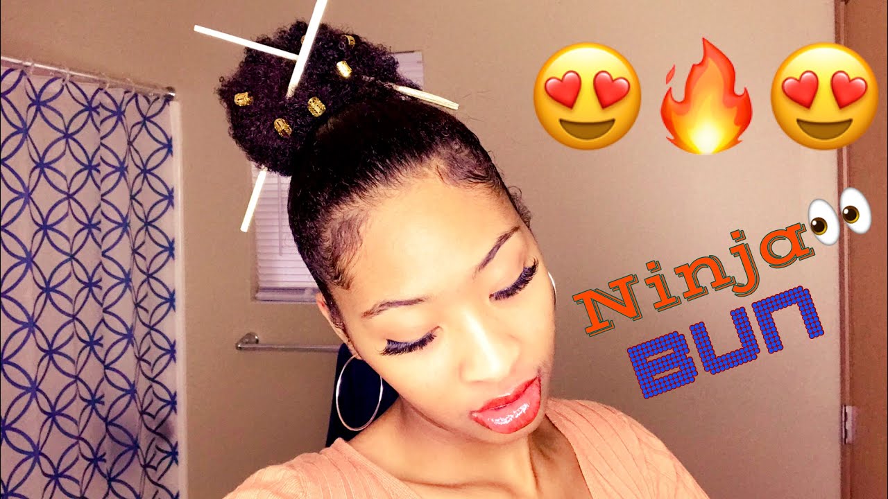 Easy Ninja Bun With Chopsticks Viral Grwm Curlyhair Youtube