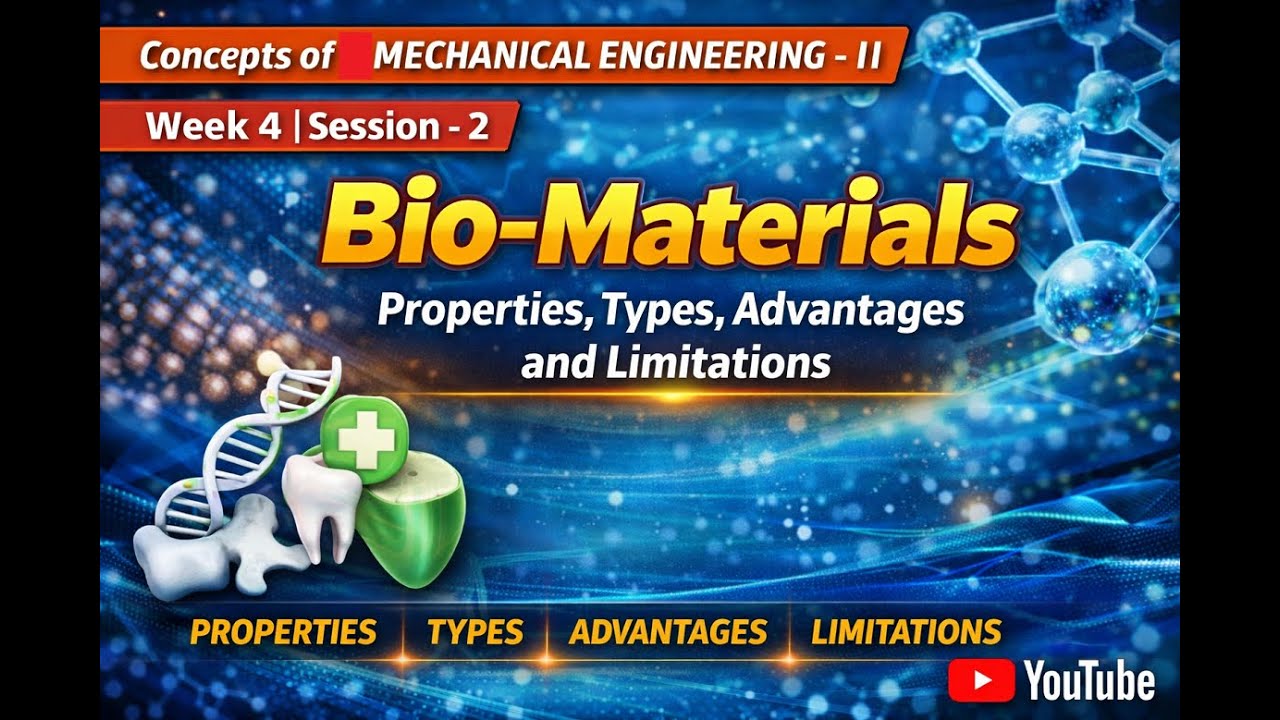 CME II, Week 4 Session 2 Bio materials Types, properties, Advantages, Limitations and applications