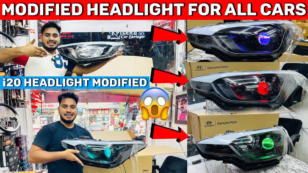 Modified Headlights For All Cars 😱🔥 i20 Headlight For Cars ✅ Demon Eye installed Headlight projector