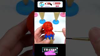 Making Ice Cream cone Superheroes Spider-man, Hulk with Polymer Clay #short