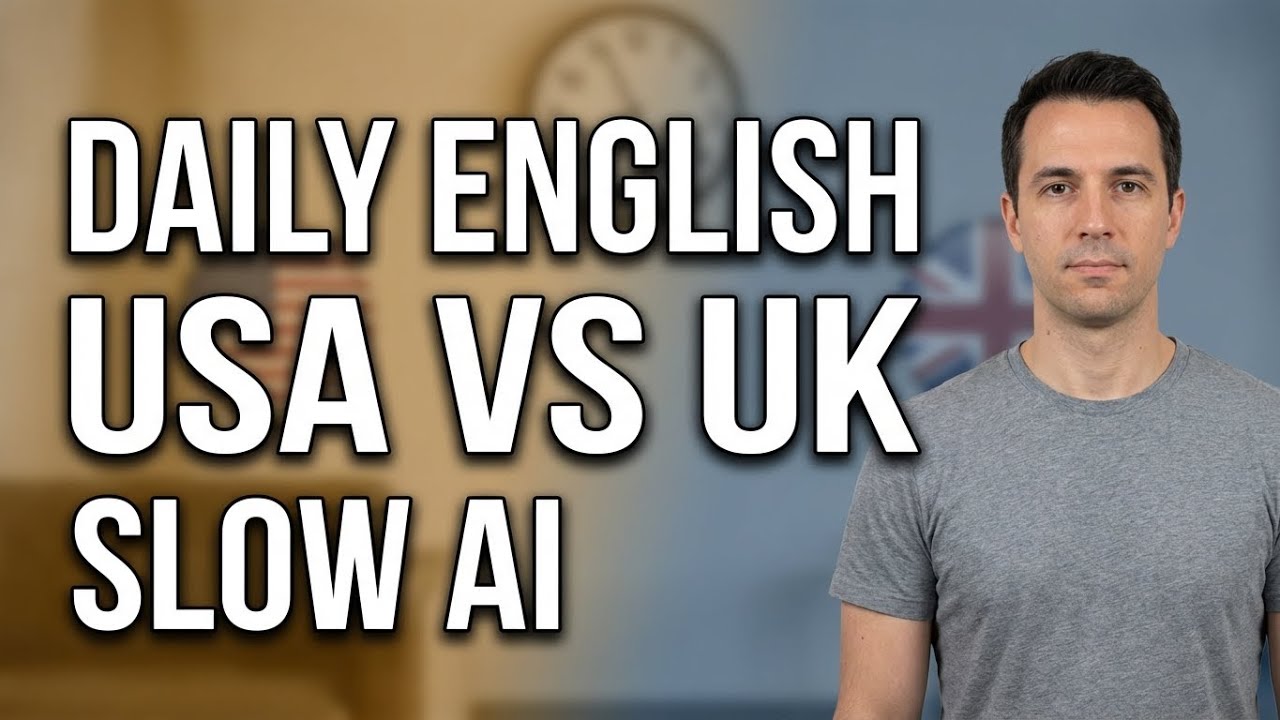 Daily English with AI Morning to Night Story USA vs UK English