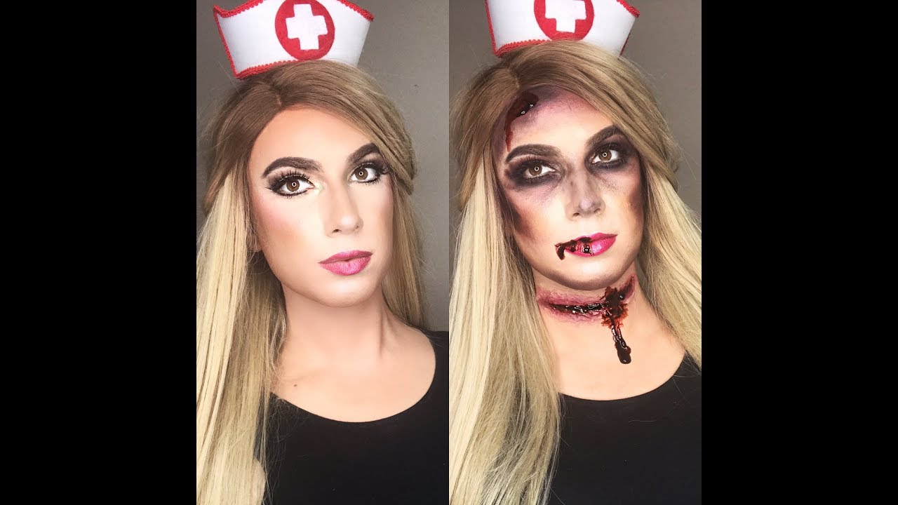 Halloween Zombie Nurse Makeup Tutorial YouTube