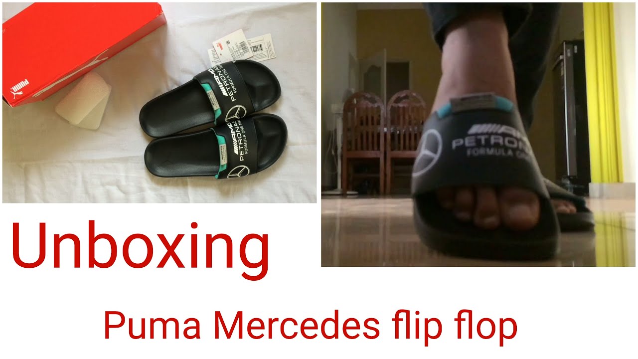 Unboxing puma Mercedes flip flop - YouTube