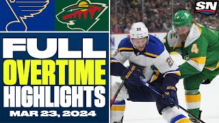 St. Louis Blues at Minnesota Wild | FULL Overtime Highlights - March 23, 2024