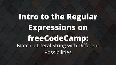 Match a Literal String with Different Possibilities, Learn Regexes on freeCodeCamp, Understanding JS