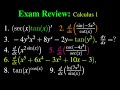 Final Exam Review : Calculus 1  December 6
