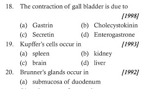 (17) NEET Previous years repeated questions || Animal Physiology || Digestion &/Absorption screenshot 5