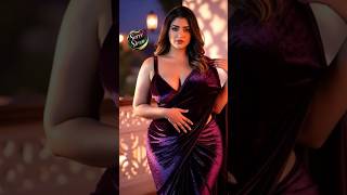 Velvet Plum Saree Walk Cly Night Glam Elegant Deep V Blouse Look
