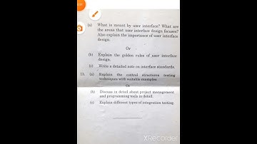 Bsc 5th Sem Computer science Model paper Software Engineering