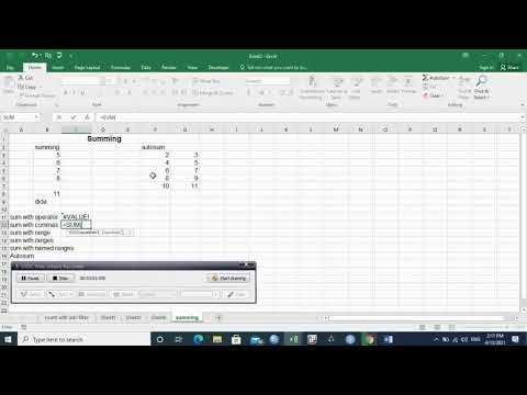 Summing in Excel Part1 - SUM function and summing with operator