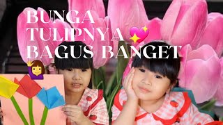 CARA BIKIN BUNGA TULIP DARI KERTAS || TUTORIAL TUGAS SEKOLAH || #NAURA117