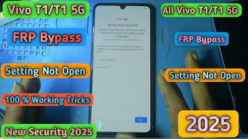 Vivo T1/T1 5G FRP Bypass Android 14 Settings Not Opening 2025 Without PC 2025