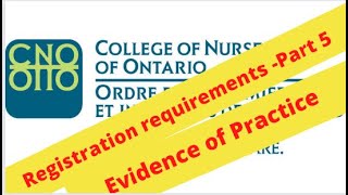 CNO Registration requirement Part 5   Evidence of Practice