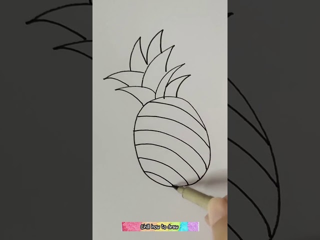 How to draw simple pineapple #drawing #draw I Chill how to draw class=